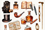Men's Aesthetics watercolor clipart, an Object Illustration by CrystalinaShop (Thumbnail 2 of 7)