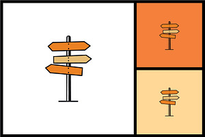 Wooden Signpost Icon with Arrows, a Branding & Logo Template by quadrazo