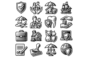 Insurance Set:Protection & Coverage, an Object Graphic by RT Studio