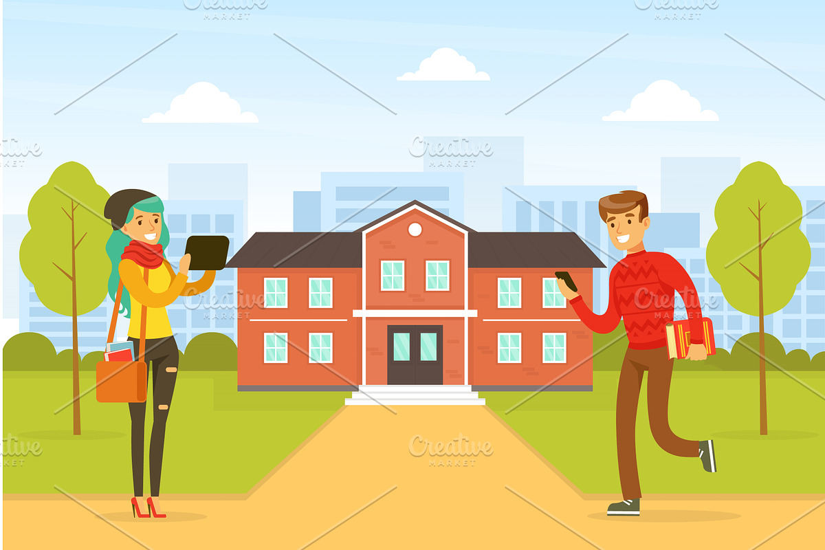 College or University Building and, an Education Illustration by TopVectors