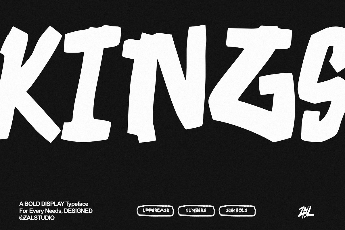 Kings - Bold Display Typeface, a Sans Serif Font by ZAL STUDIO (Photo 1 of 3)