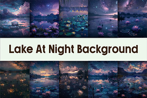 Lake At Night Background