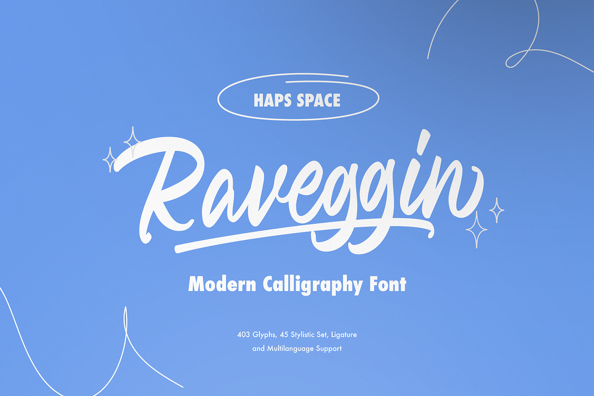 Ravvegin - Calligraphy Font, a Handwritten Font by Haps Space (Photo 1 of 15)