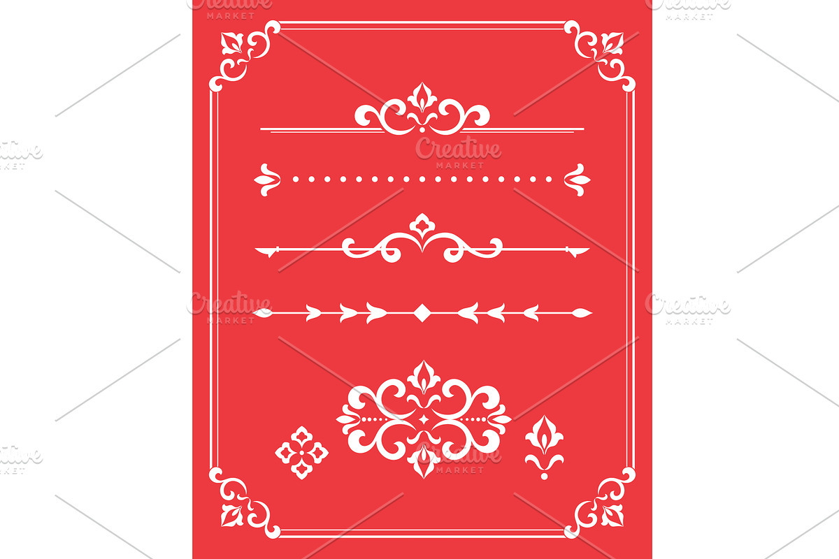 Vintage set. Floral elements for, an Illustration by RODINA