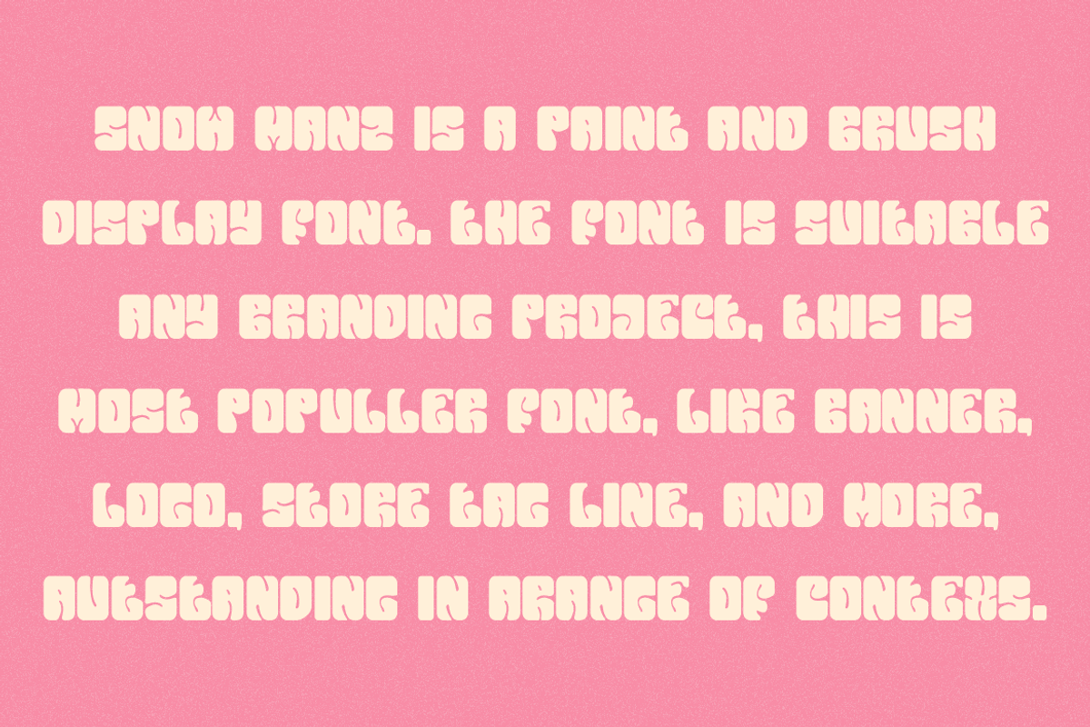 Snow Manz - Groovy & Funky Font, a Sans Serif Font by QR Design Studio (Photo 4 of 6)