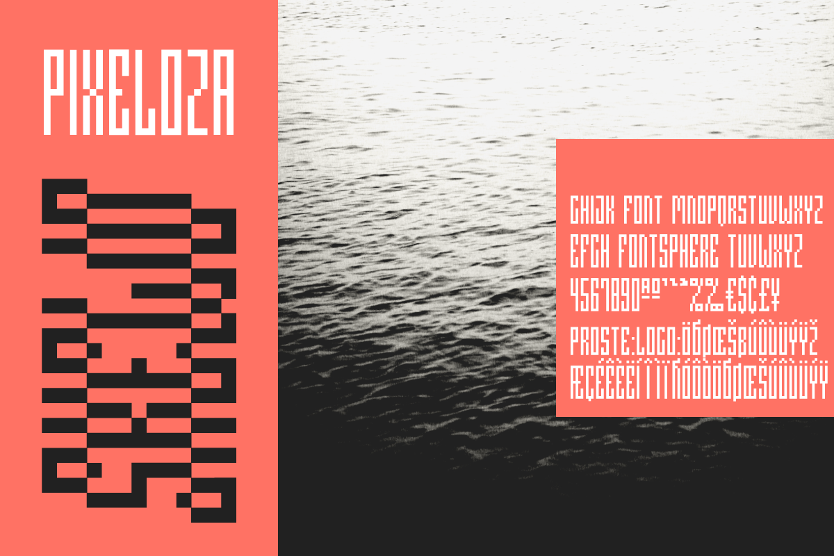 Pixeloza 02 ( FREE Style ), a Font by Fontsphere (Photo 4 of 7)