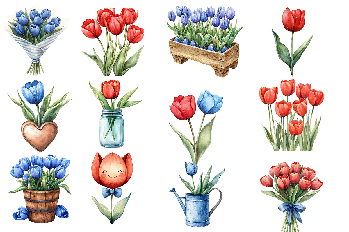 Amsterdam Summer Tulips Clipart, an Illustration by Designworld (Photo 4 of 6)
