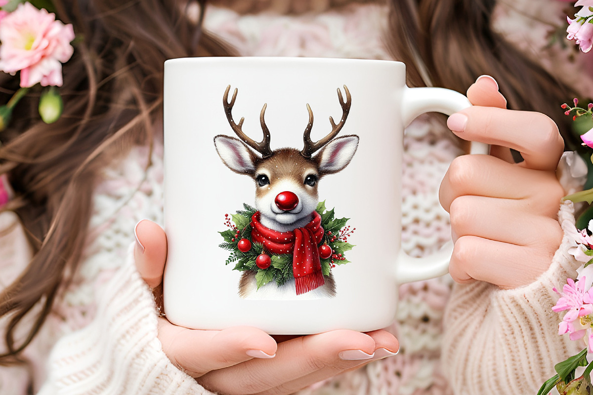 Santa’s Sleigh & Reindeer Watercolor, an Illustration by RobertsArt (Photo 5 of 6)