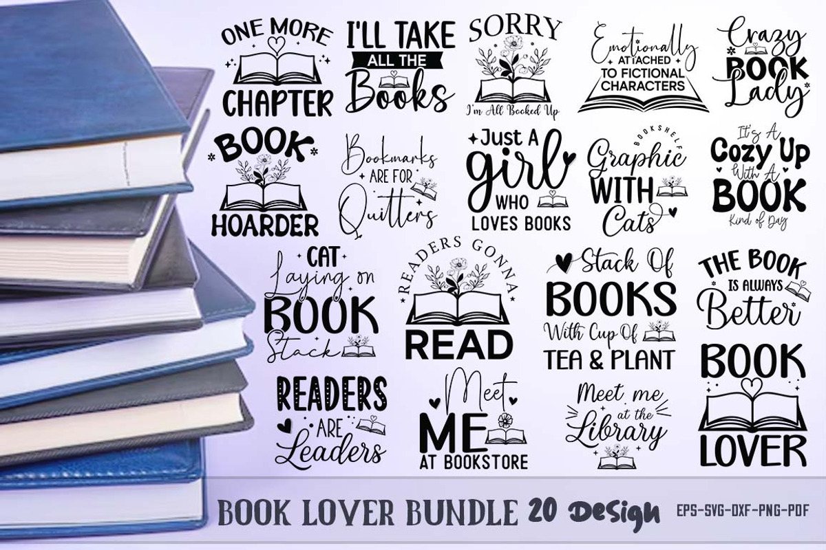 Reading Book Lover PNG SVG Bundle, an Object Graphic by FiveStarCrafting (Photo 1 of 5)