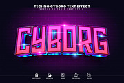 Techno Cyborg Editable Text Effect, a Layer Style Add-On by Niestart Creation (Thumbnail 1 of 2)