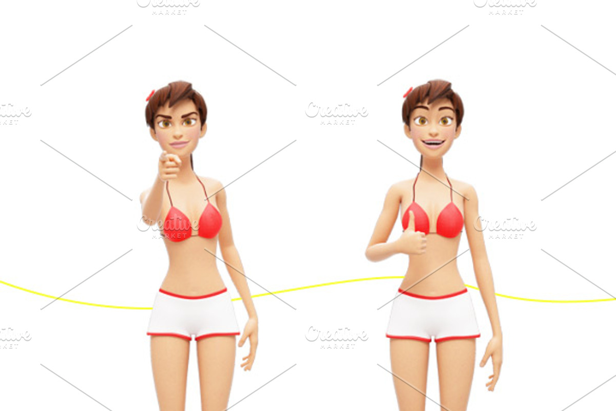 Jenny Swimsuit Character Promo Kit, a Person Illustration by Oleg Ribar (Photo 25 of 27)