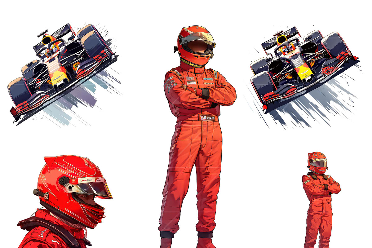 Watercolor Red Racing Sports Clipart, a Sport Illustration by Design Scotch (Photo 3 of 8)