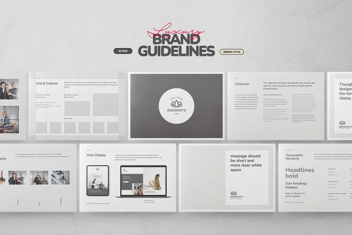Luxury Brand Guidelines Template, a Brochure Template by Proonty (Photo 1 of 10)
