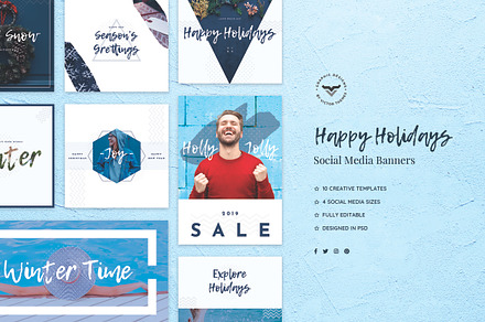 Happy Holidays Social Media Banners, a Social Media Template by VictorThemes