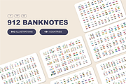 Banknotes of 151 Countries, a Finance Illustration by Zhuna (Thumbnail 1 of 7)