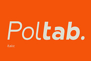 Poltab Italic, a Sans Serif Font by Glyphminds Studios (Thumbnail 1 of 9)