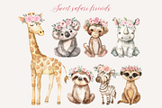 Pink Safari Watercolor Clipart, an Animal Illustration by ClipArtCharm (Thumbnail 3 of 6)