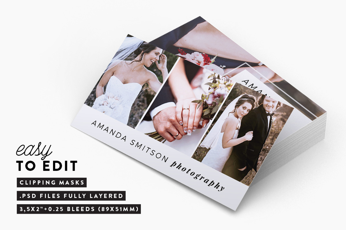 Business Card Photoshop Template, a Business Card Template by Fearless Confetti (Photo 3 of 5)