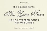 4 in 1 New York Story Retro Fonts, a Script Font by Ashiya Pixel (Thumbnail 1 of 19)