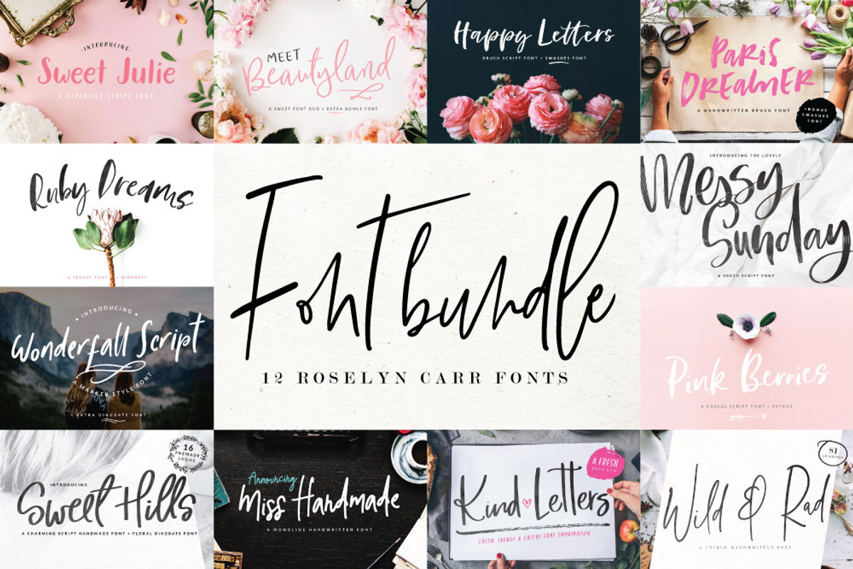 Fonts bundle - 12 fonts