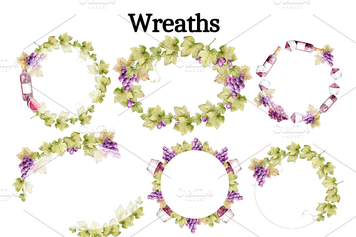 Watercolor Wine Clipart, a Food Illustration by Eves_Aquadreams (Photo 5 of 10)