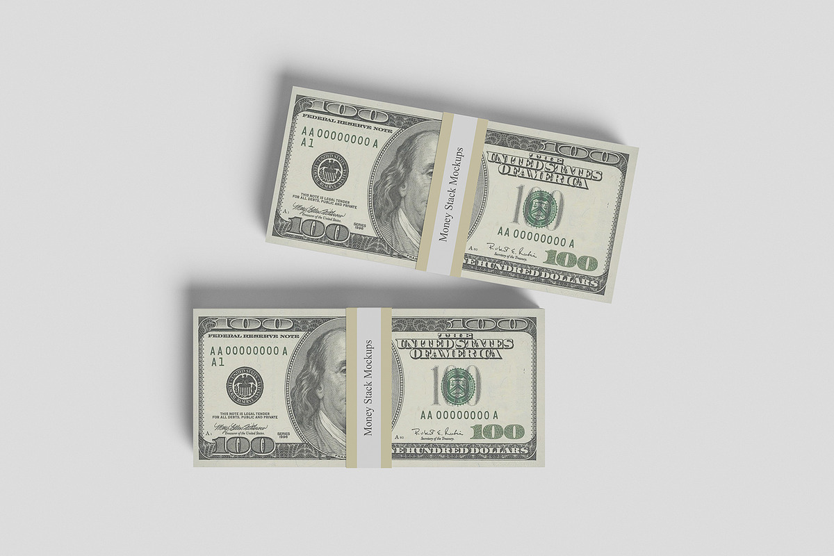 Money Stack Mockups, a Print Template by Pexelcorner (Photo 3 of 5)