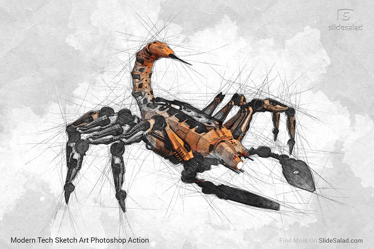 Tech Sketch Art Photoshop Action, an Action Add-On by SlideSalad (Photo 5 of 49)