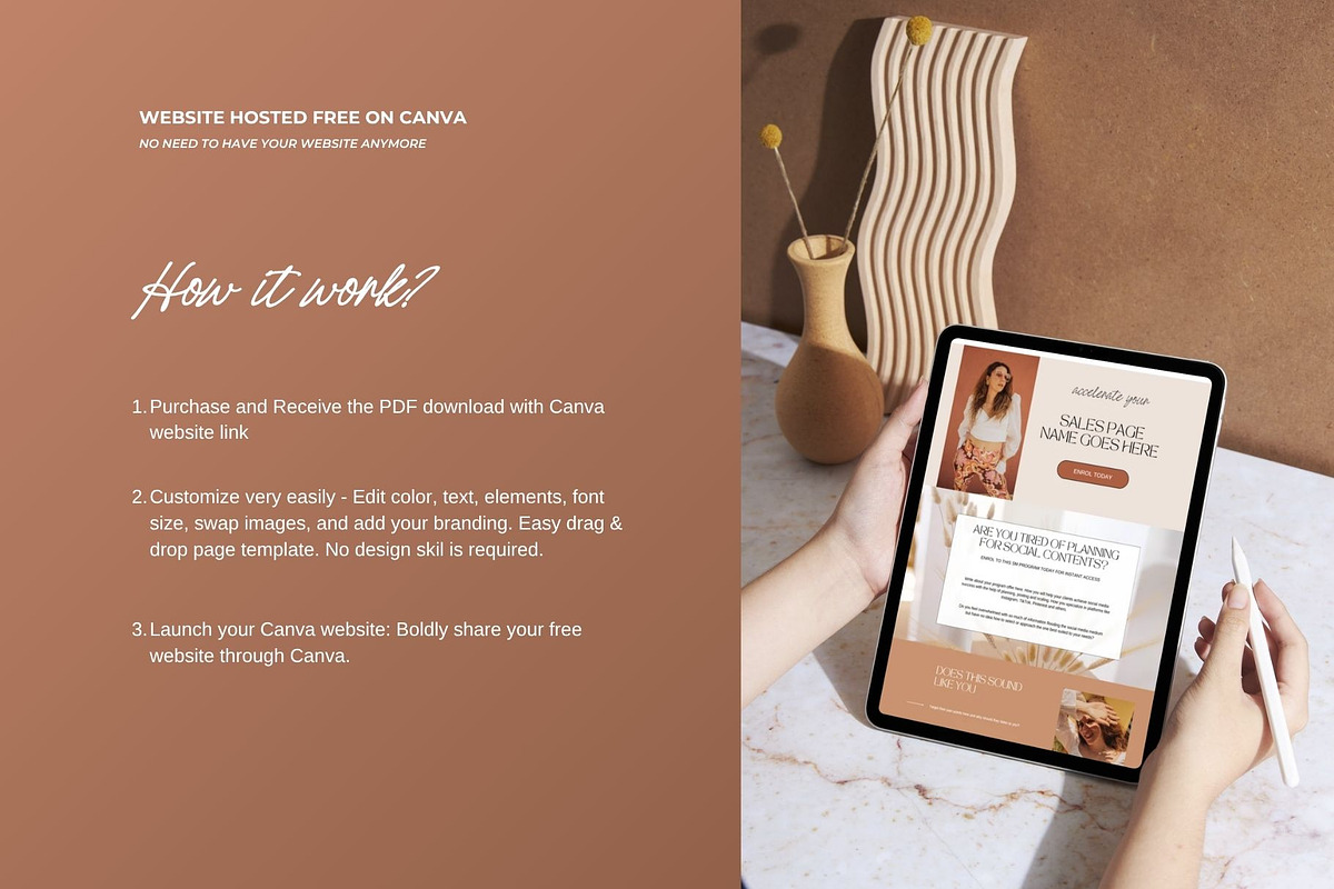 Canva Social Media Website Template, a Landing Page Template by Deepa Template Studio (Photo 2 of 6)