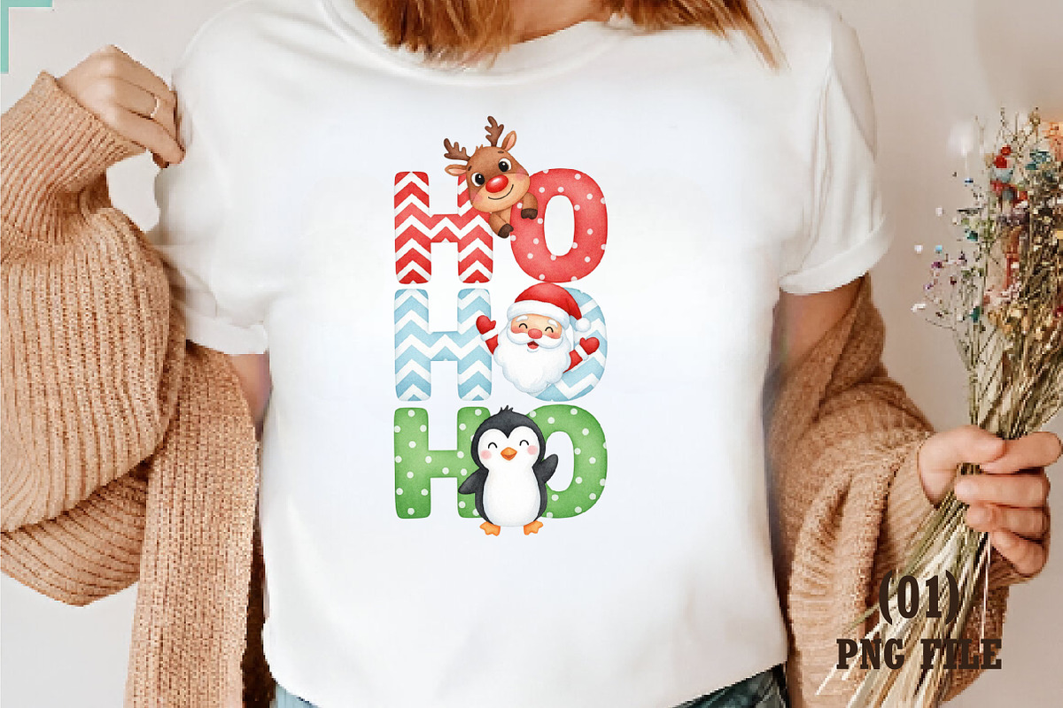 Watercolor Ho Ho Ho PNG, an Illustration by DreamArtGraphic (Photo 1 of 5)