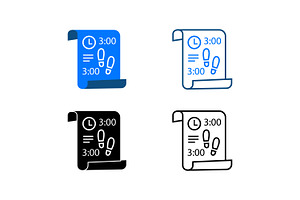3:00 Timer Clipboard Icon Set Pack