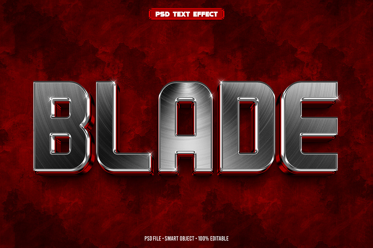 Blade 3D editable text effect, a Layer Style Add-On by Hello Muh (Photo 1 of 2)