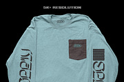 Worn Long Sleeve Pocket Tee Mockup, a Shirt Mockup by Mad Supply (Thumbnail 6 of 7)