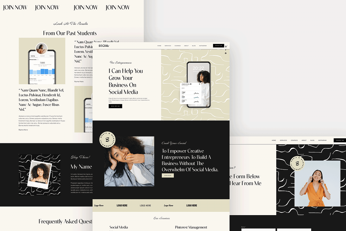 Squarespace 7.1 Template: Social, a Websites & App Template by Kseniia_Design (Photo 8 of 10)