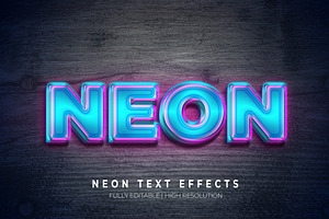 Neon Text Style Effect Mockup