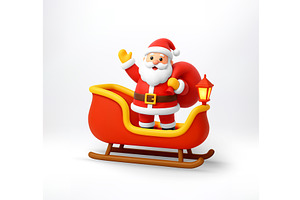 3D Happy Santa Claus standing in a, an Object Illustration by Abscent
