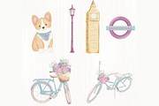 England, London watercolor clipart, an Illustration by Lolytop Studio (Thumbnail 3 of 5)