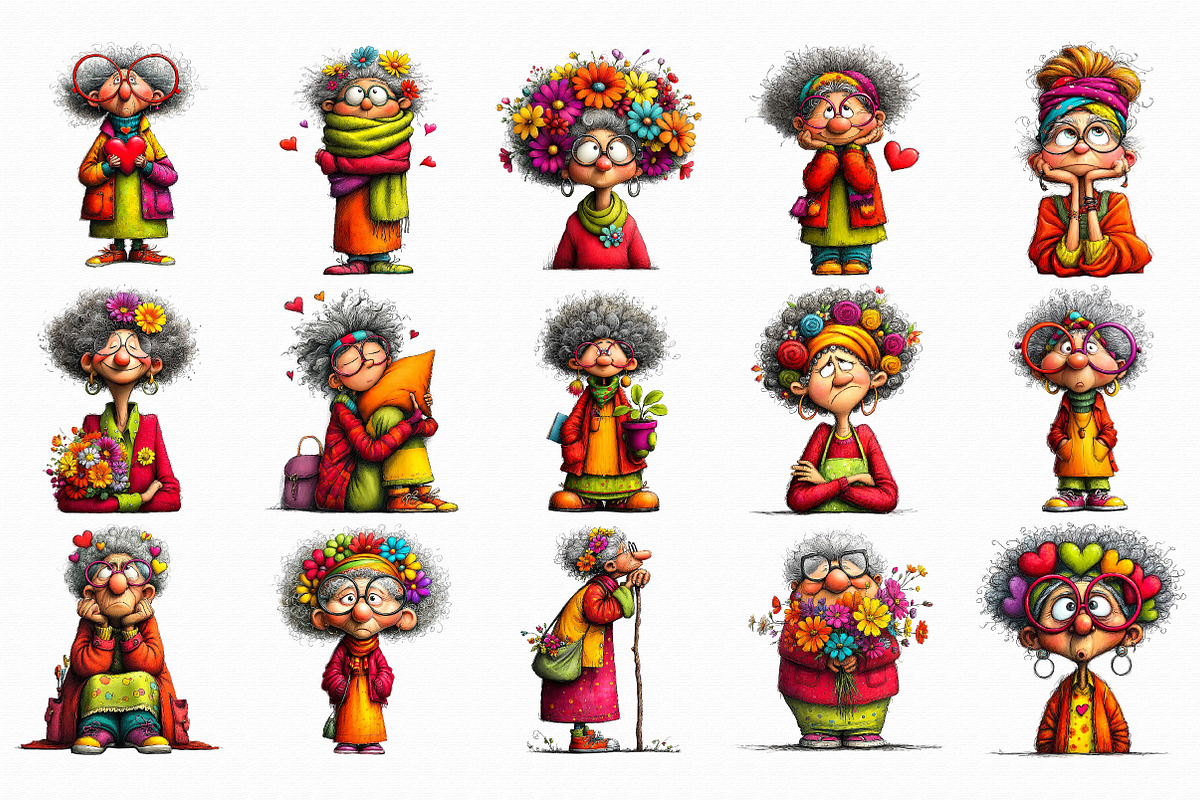 Whimsical Grandma Clipart, an Illustration by Libby Wishes (Photo 7 of 7)