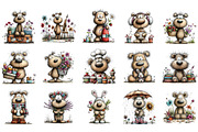 Whimsical Teddy Bear Clipart, a Seasonal Illustration by OK Design (Thumbnail 3 of 6)