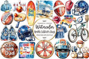 Sports Father's Day Clipart, an Illustration by OK Design