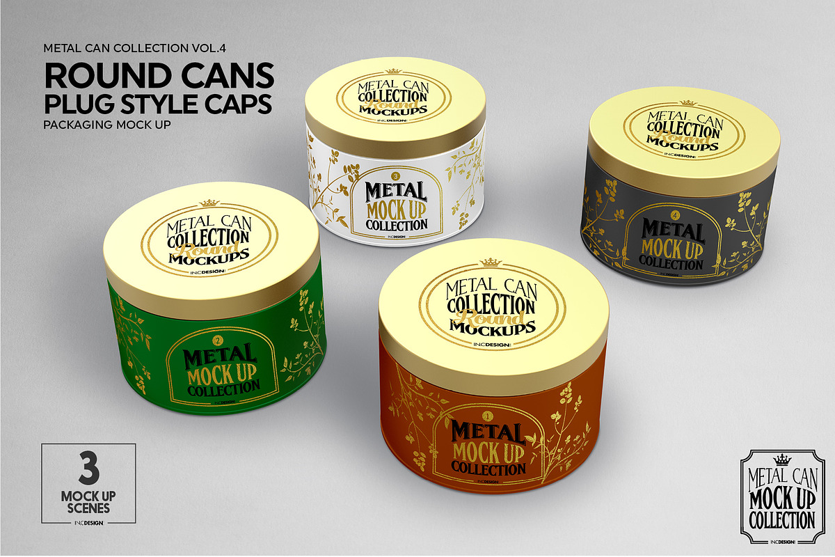 Round Cans Plug Metal Cap Mockup, a Cups & Container Mockup by INCDesign (Photo 2 of 11)