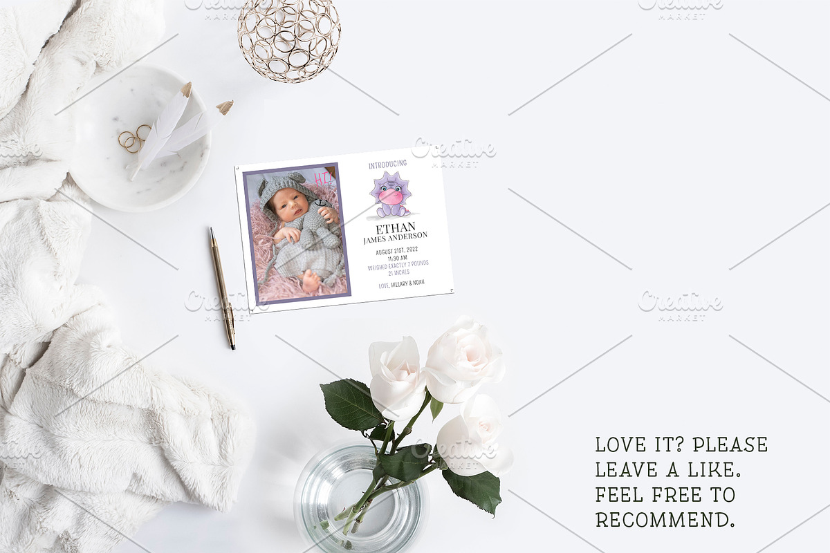 Baby Announcement Card, a Card Template by Cyrah's Collection (Photo 2 of 3)