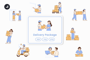Delivery Package Illustration, an Object Graphic by Jump Studio