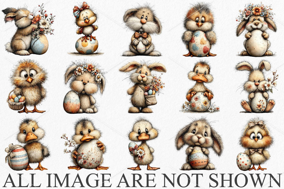 Watercolor Easter Animals Clipart, an Illustration by Canvas Craft (Photo 3 of 7)