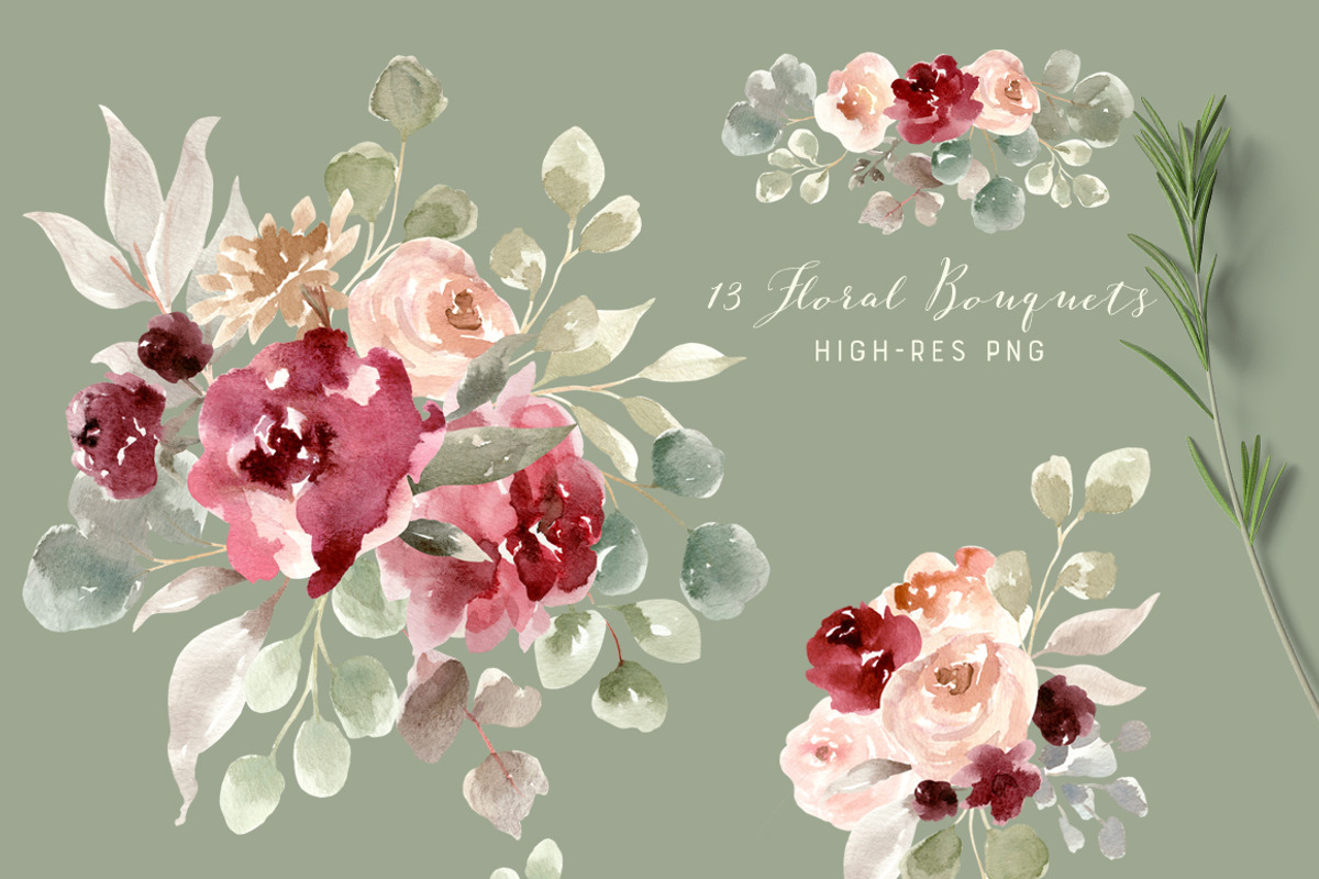 Bohemian Burgundy & Dusty Rose, an Illustration by Kim Thoa Designs (Photo 4 of 10)