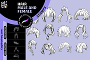 Procreate Hair Stamp Pack, a Brush Add-On by Cozy Brushery (Thumbnail 1 of 4)
