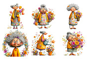 Whimsical spring garden grandma clip, an Illustration by SinaCreation (Thumbnail 5 of 11)