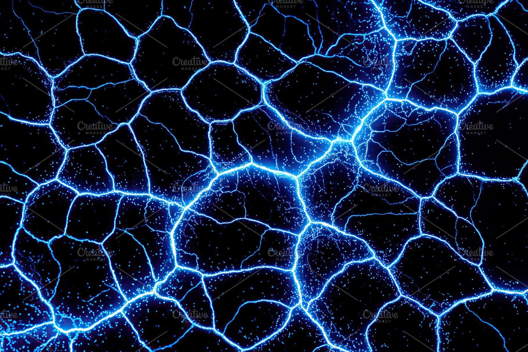Vivid macro shot showing blue electric patterns on a matte black surface, a Background Photo by AlyaAnd