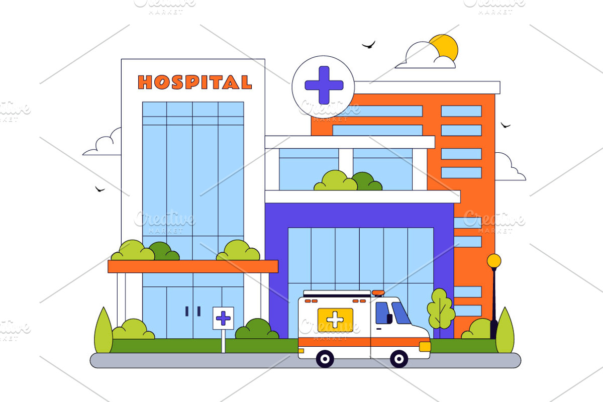 10 Hospital Building Illustration, a Healthcare Illustration by denayunebgt (Photo 4 of 4)