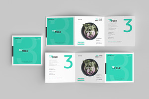 Square Brochur Mockups - Three Fold