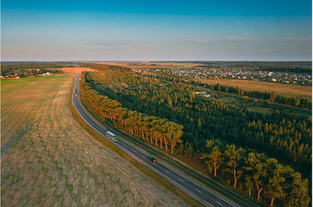 Aerial View Of Highway Road Through, a Transportation Photo by Our Amazing World